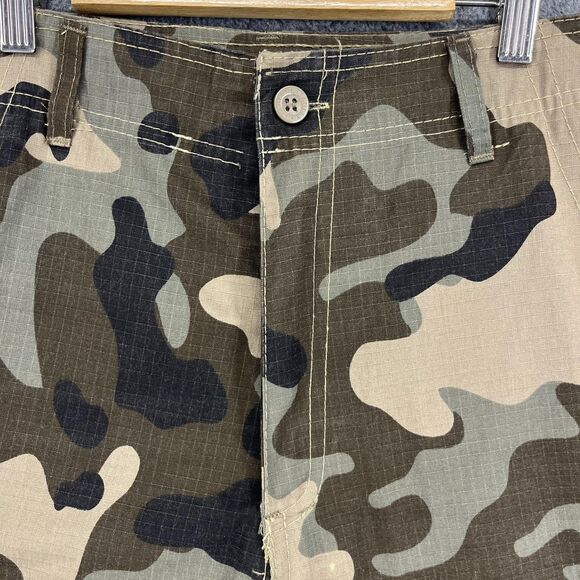 Stanley Cargo Shorts Mens 32 Camouflage Ripstop Multi Pocket Workwear Outdoor - Picture 2 of 16